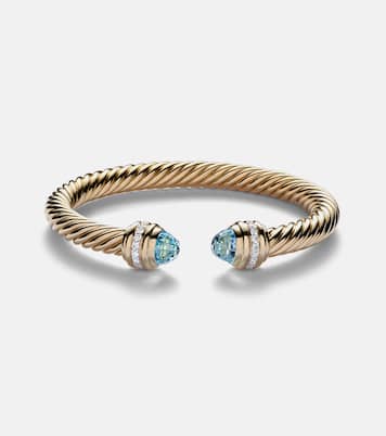 Armreif Classic Cablespira® aus 18kt Gelbgold mit Diamanten und Topas | David Yurman