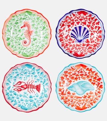 Dots set of 4 ceramic dinner plates | Les-Ottomans