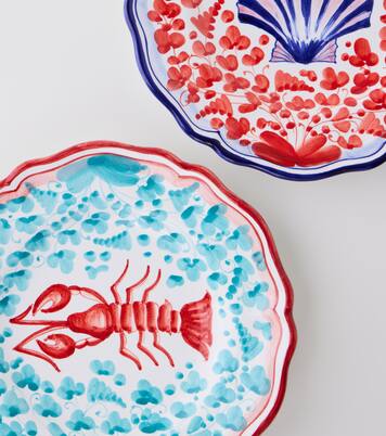 Dots set of 4 ceramic dinner plates | Les-Ottomans