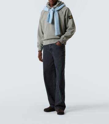 كنزة هودي من القطن الجيرسيه Compass | Stone Island