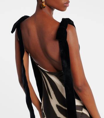 Robe longue imprimée en satin | Nina Ricci