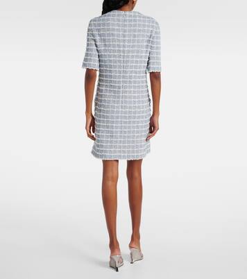Checked cotton-blend tweed minidress | Versace