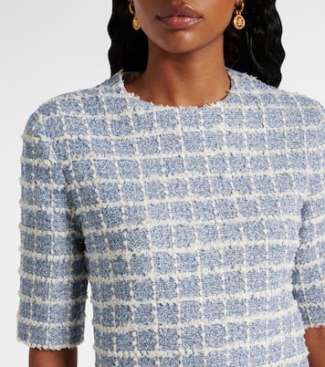 Checked cotton-blend tweed minidress | Versace