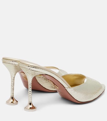 Bisous 85 embossed leather mules | Aquazzura