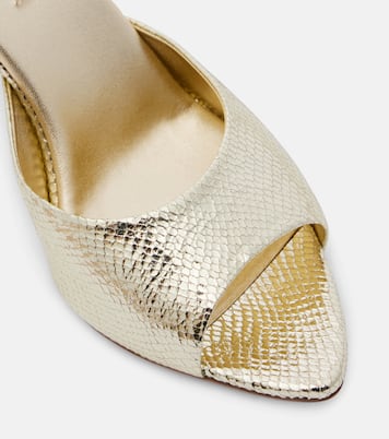 Bisous 85 embossed leather mules | Aquazzura