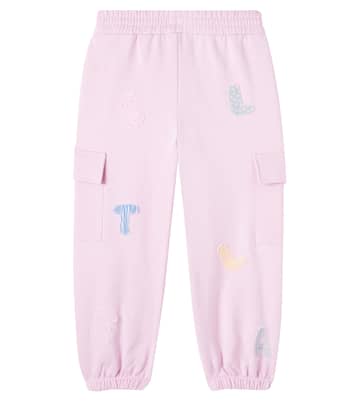 Pantaloni sportivi in jersey di cotone con applicazioni | Stella McCartney Kids