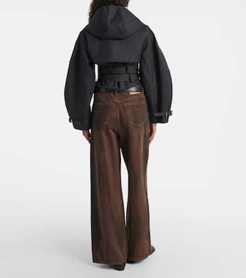 Belted cropped cotton jacket | Ganni