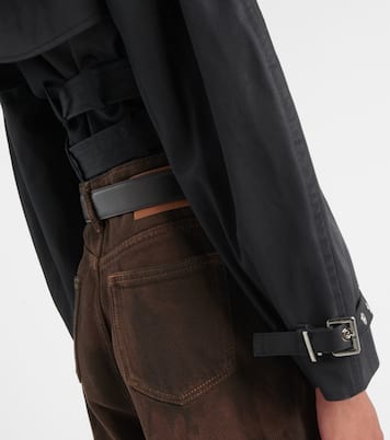 Belted cropped cotton jacket | Ganni