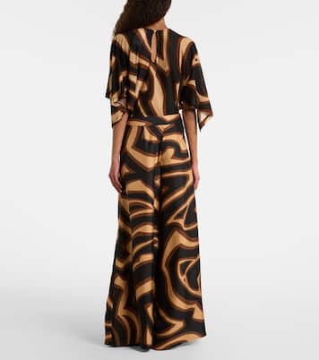 Labirinto silk satin wide-leg pants | Pucci