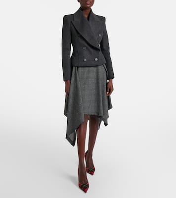 Prince of Wales check wool midi skirt | McQueen