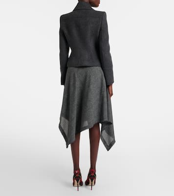 Prince of Wales check wool midi skirt | McQueen