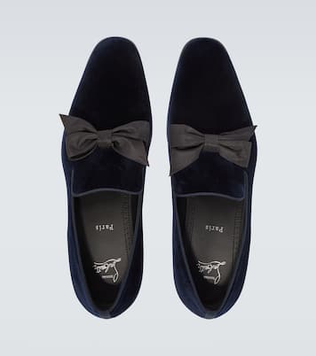 December First bow-detail velvet loafers | Christian Louboutin