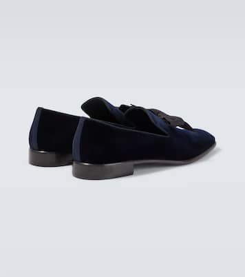 December First bow-detail velvet loafers | Christian Louboutin