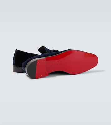 December First bow-detail velvet loafers | Christian Louboutin