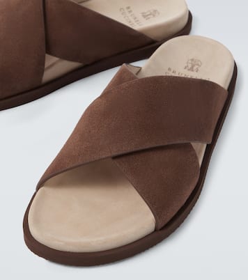 Suede slides | Brunello Cucinelli