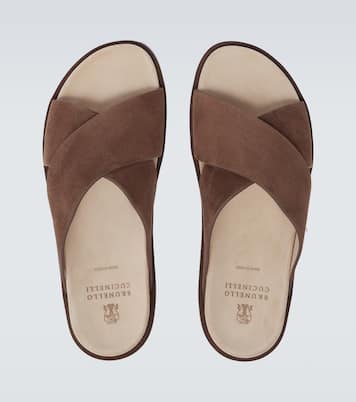 Suede slides | Brunello Cucinelli