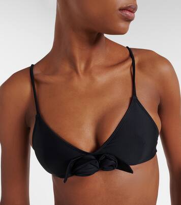 Flower floral-appliqué bikini top | Coperni