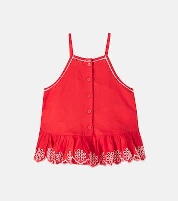 Top aus Leinen und Baumwolle | Stella McCartney Kids