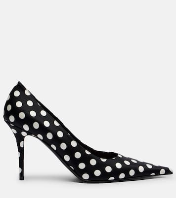 Barbara 90 polka-dot satin pumps | Amina Muaddi