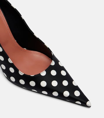 Barbara 90 polka-dot satin pumps | Amina Muaddi