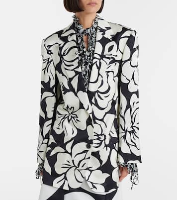 Floral satin blazer | Dries Van Noten
