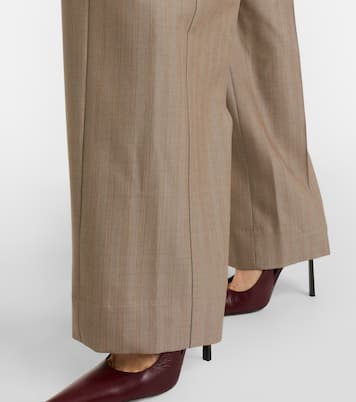 Herringbone virgin wool pleated pants | Victoria Beckham