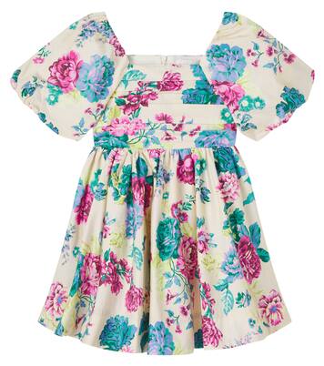 Pleated floral cotton poplin dress | Petite Amalie  