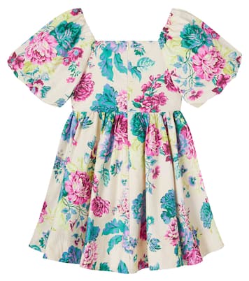 Pleated floral cotton poplin dress | Petite Amalie  