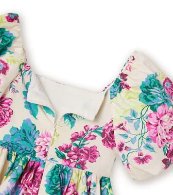 Pleated floral cotton poplin dress | Petite Amalie  