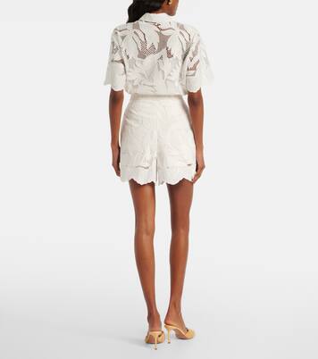Embroidered mesh shorts | Erdem