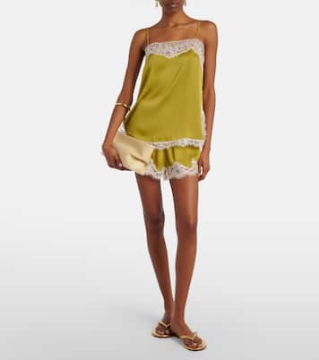 Shorts Norden in satin con pizzo | Faithfull