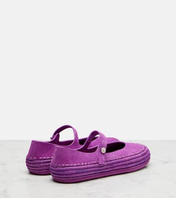 Paula's Ibiza Mary-Jane-Ballerinas Rio aus Veloursleder | Loewe