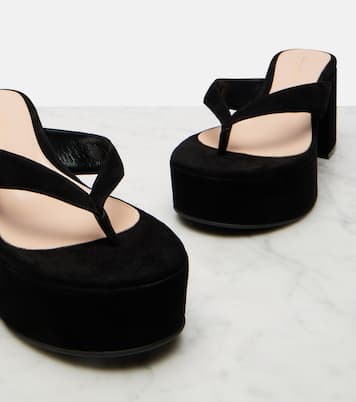 Sandalen aus Veloursleder | Gianvito Rossi