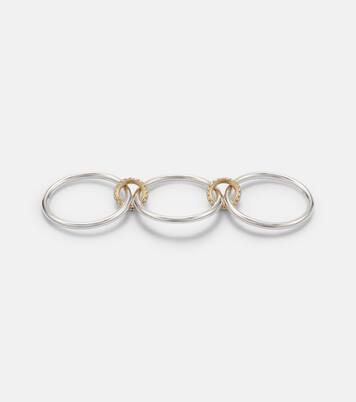 Solarium 925 sterling silver and 18kt gold ring with diamonds | Spinelli Kilcollin