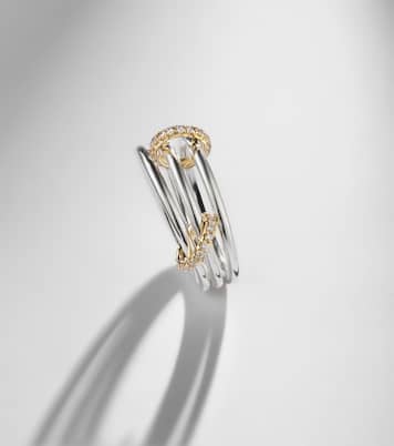 Solarium 925 sterling silver and 18kt gold ring with diamonds | Spinelli Kilcollin
