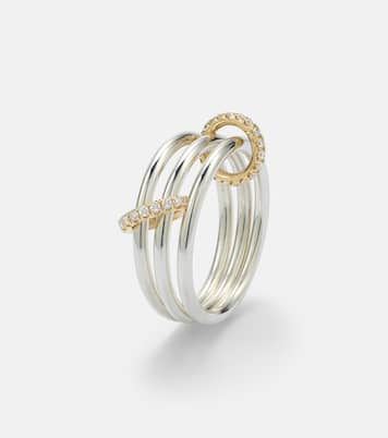 Solarium 925 sterling silver and 18kt gold ring with diamonds | Spinelli Kilcollin