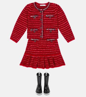 Mélange wool and cotton knit skirt | Self-Portrait Kids