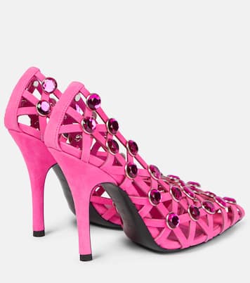 Verzierte Pumps Grid aus Veloursleder | The Attico