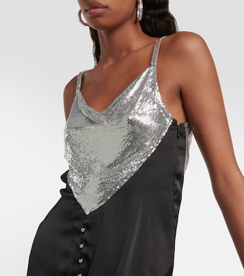 Robe en satin à ornements | Rabanne