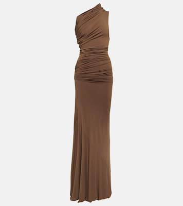 Draped one-shoulder jersey gown | Entire Studios