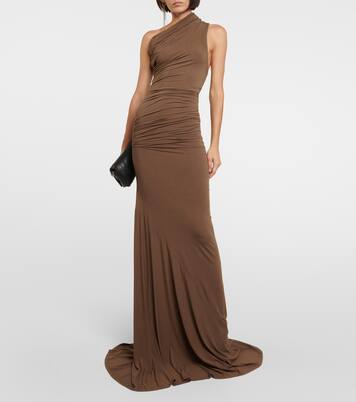 Draped one-shoulder jersey gown | Entire Studios