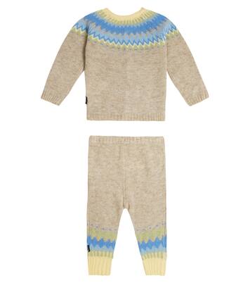 Baby wool-blend cardigan and pants set | Molo