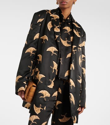 Printed satin blazer | Dries Van Noten