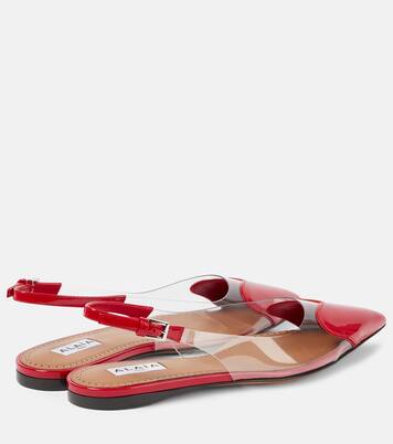 Le Cœur patent leather and PU slingback flats | Alaïa