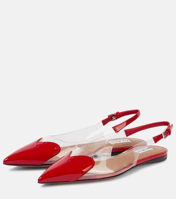 Le Cœur patent leather and PU slingback flats | Alaïa