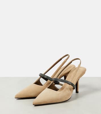 Escarpins Monili en daim à ornements | Brunello Cucinelli