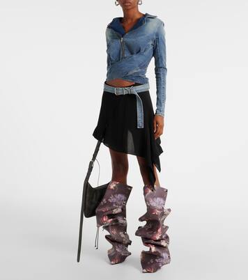 Snap 100 floral leather knee-high boots | Y/Project