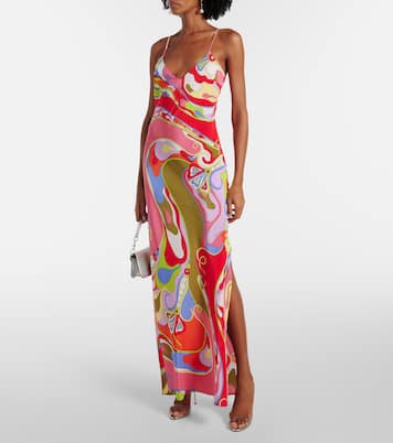 Maxikleid Orchidee aus Crêpe de Chine aus Seide | Pucci