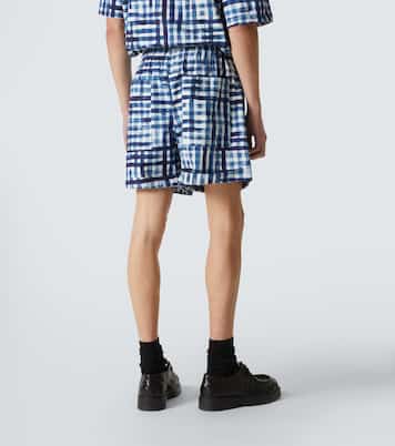 Gingham cotton Bermuda shorts | Bottega Veneta