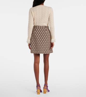 Minifalda Toute La V de lana en jacquard | Valentino